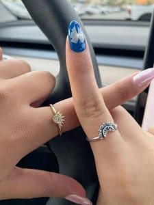 Sun and moon ring